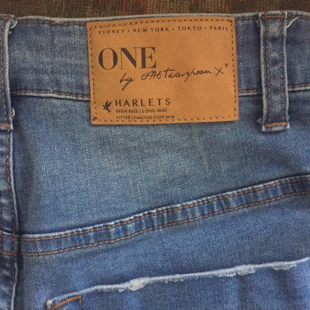 One Teaspoon High Rise Harlets Buttonfly cut off shorts 25 - Picture 9 of 11